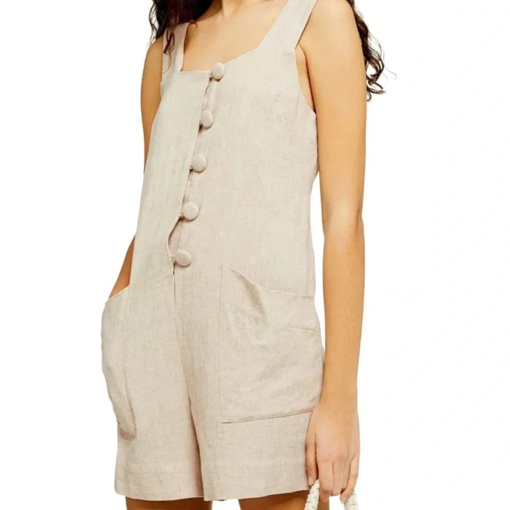 Topshop | linen romper - Picture 1 of 7